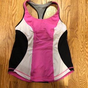 Lululemon top, pink and black